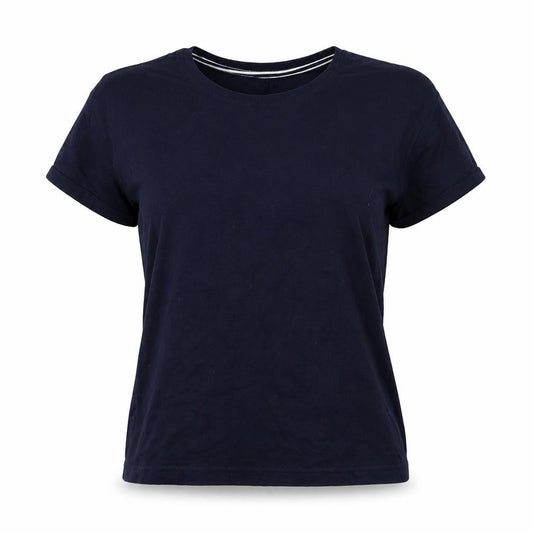 Marks and Spencer Womens Blue Cotton Basic T-Shirt Size S Round Neck