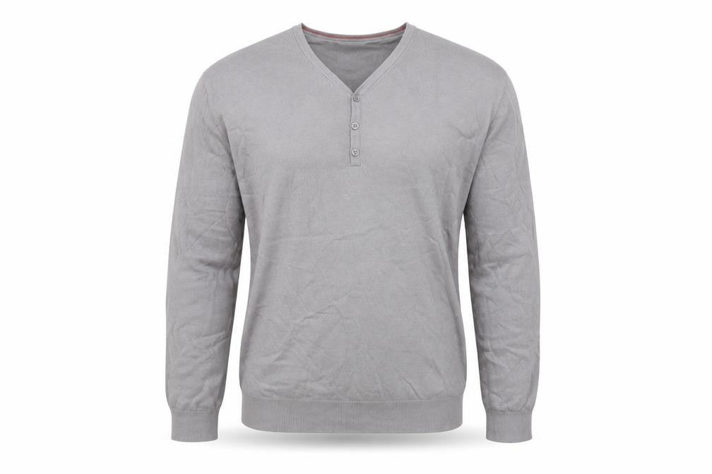 Burton Mens Grey V-Neck Cotton Pullover Jumper Size XL