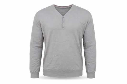 Burton Mens Grey V-Neck Cotton Pullover Jumper Size XL