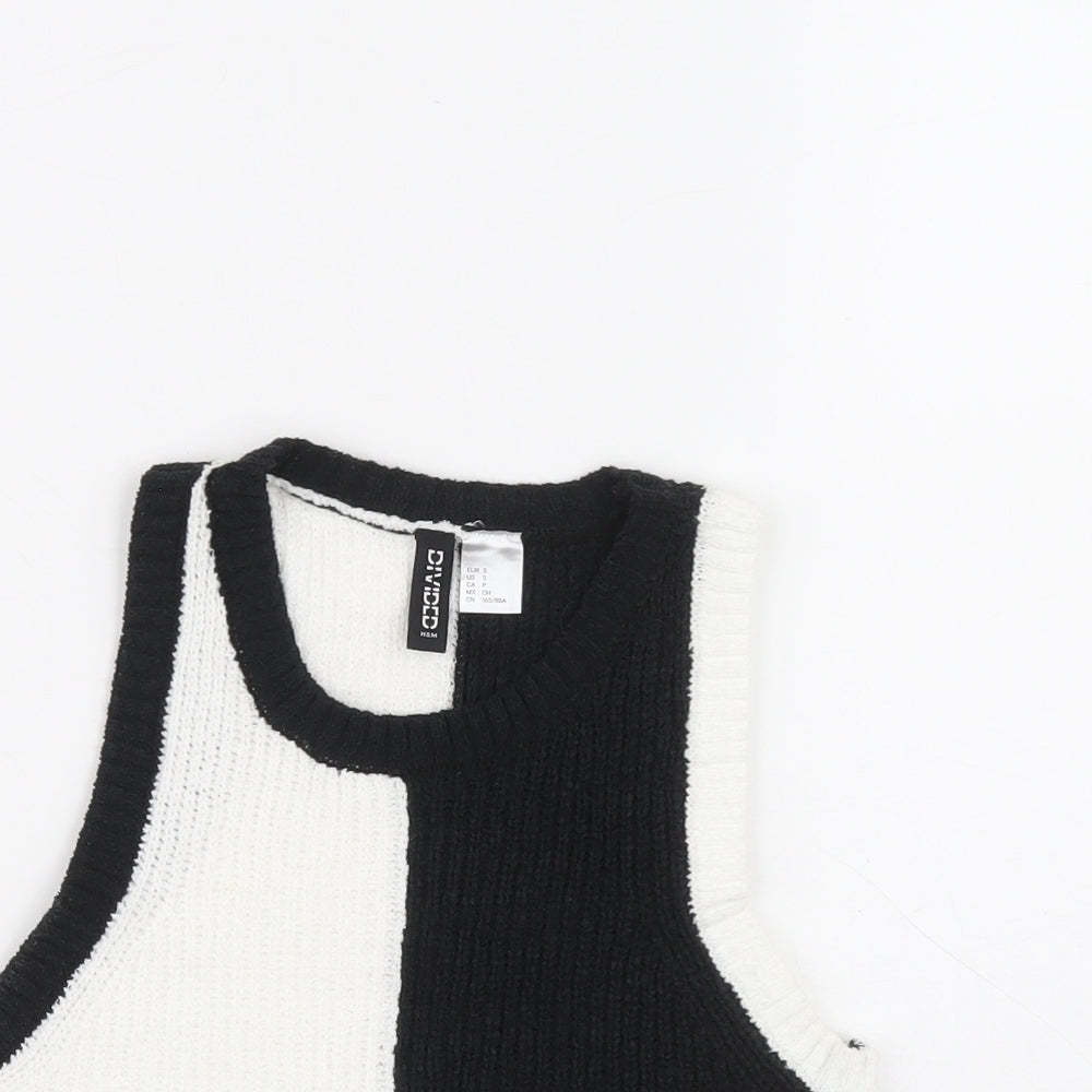 Divided Womens Black Round Neck Polyester Pullover Jumper Size S