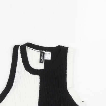 Divided Womens Black Round Neck Polyester Pullover Jumper Size S