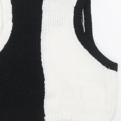 Divided Womens Black Round Neck Polyester Pullover Jumper Size S