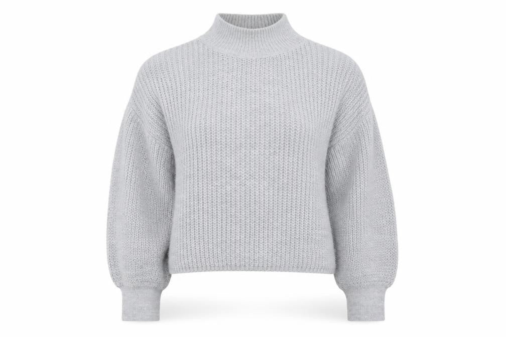 Boohoo Womens Grey Mock Neck Acrylic Pullover Jumper Size M