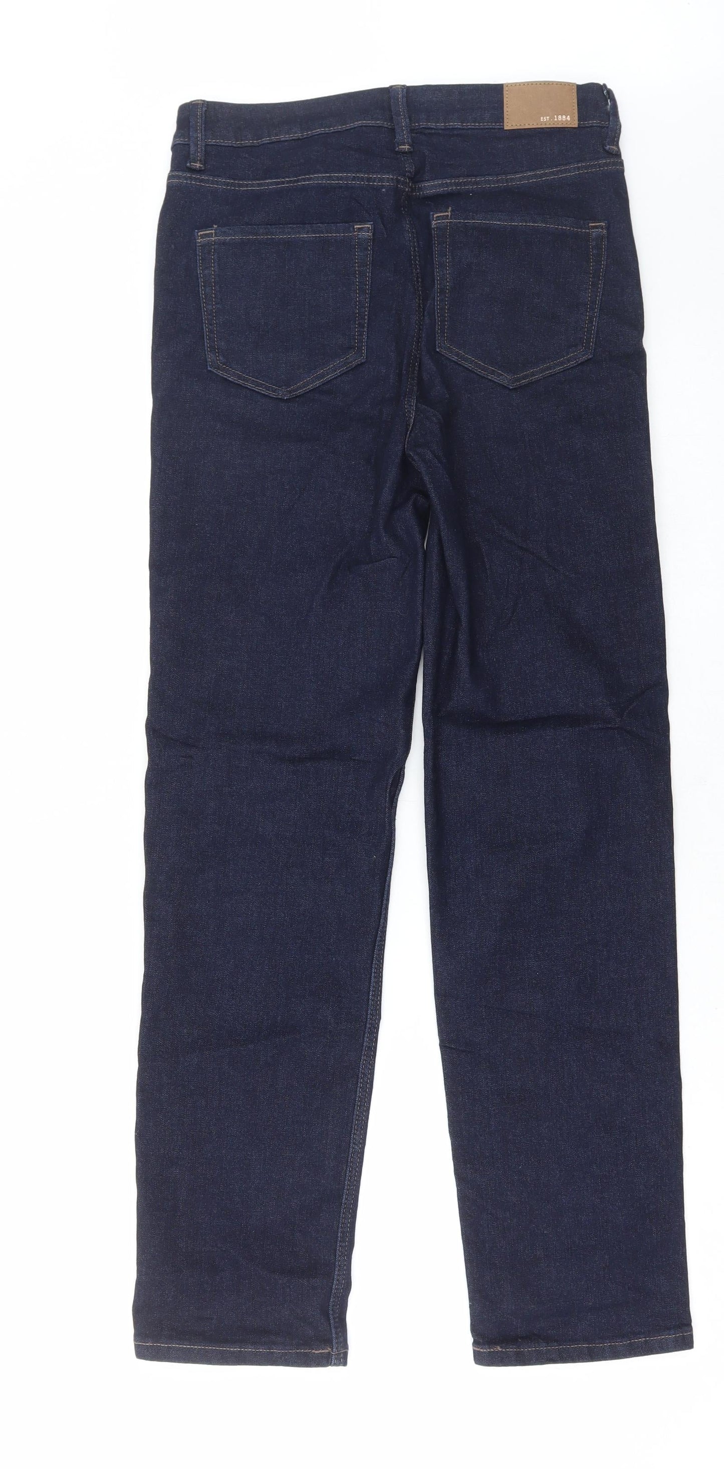 Marks and Spencer Womens Blue Cotton Straight Jeans Size 10 L29 in Regular Button