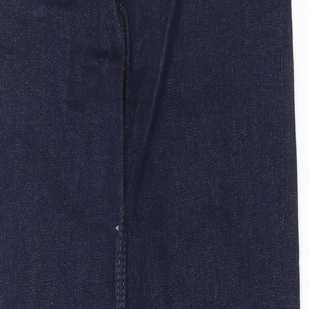 Marks and Spencer Womens Blue Cotton Straight Jeans Size 10 L29 in Regular Button