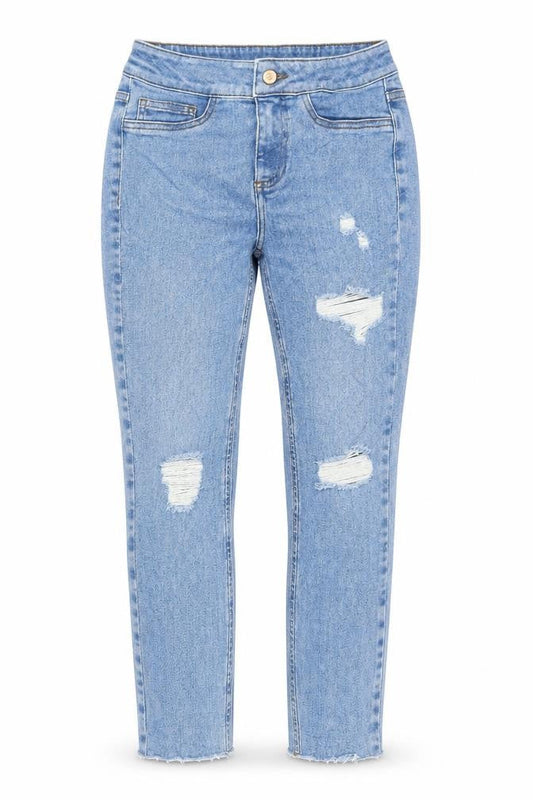 Womens Blue Cotton Skinny Jeans Size 26 in L26 in Regular Button