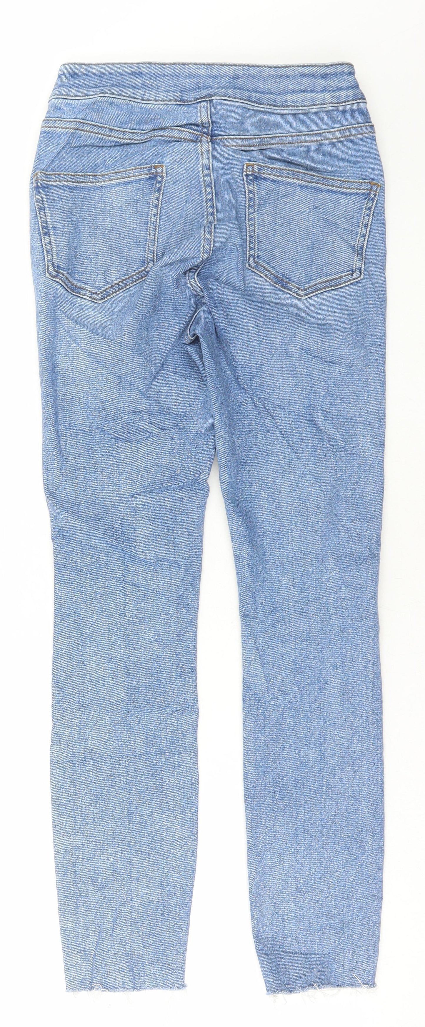 Preworn Womens Blue Cotton Skinny Jeans Size 26 in L26 in Regular Button