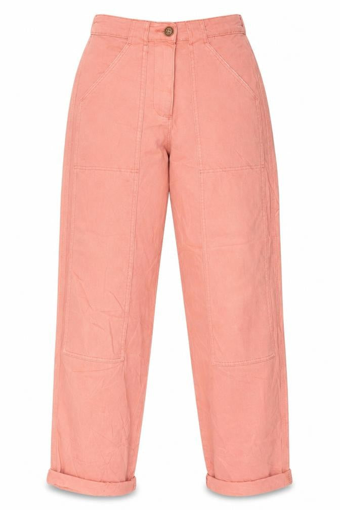 Marks & Spencer Womens Pink Cotton Tapered Jeans Size 8 L31 in Regular Button