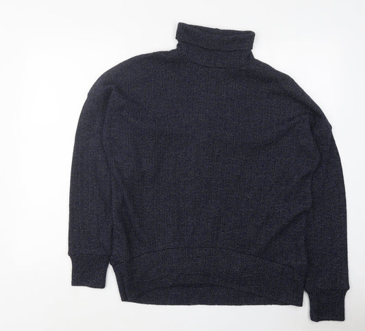 Topshop Womens Blue Roll Neck Polyester Pullover Jumper Size 10