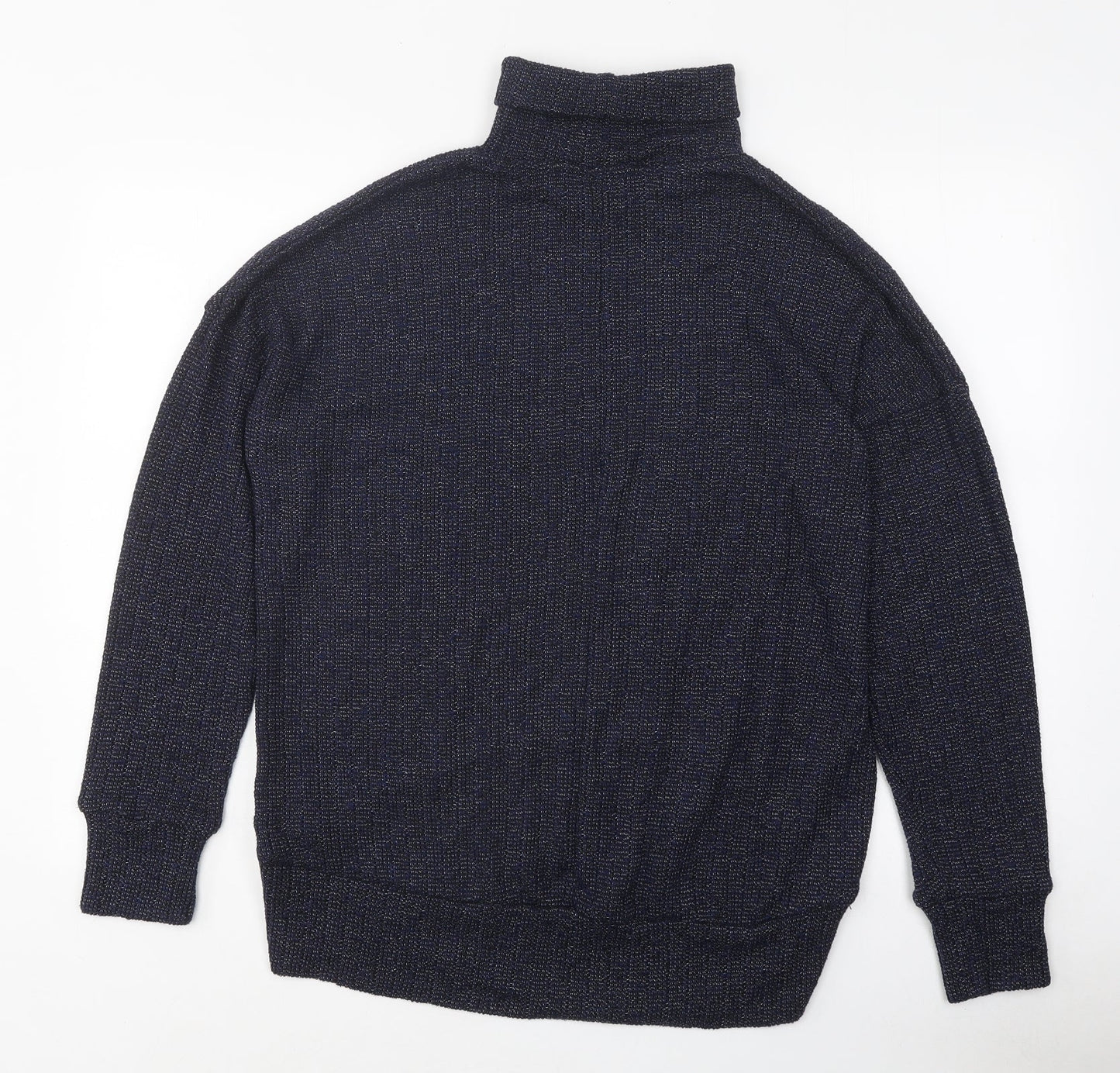 Topshop Womens Blue Roll Neck Polyester Pullover Jumper Size 10