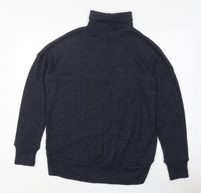Topshop Womens Blue Roll Neck Polyester Pullover Jumper Size 10