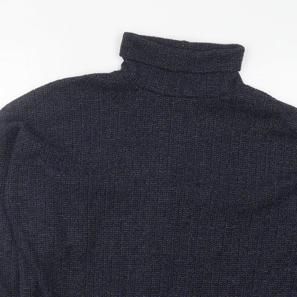 Topshop Womens Blue Roll Neck Polyester Pullover Jumper Size 10