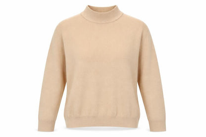 Devided Womens Beige High Neck Acrylic Pullover Jumper Size 14