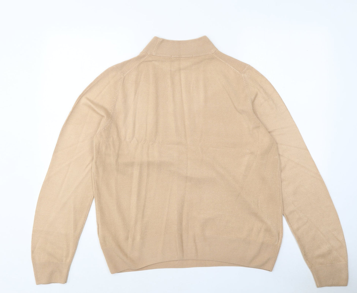 Devided Womens Beige High Neck Acrylic Pullover Jumper Size 14