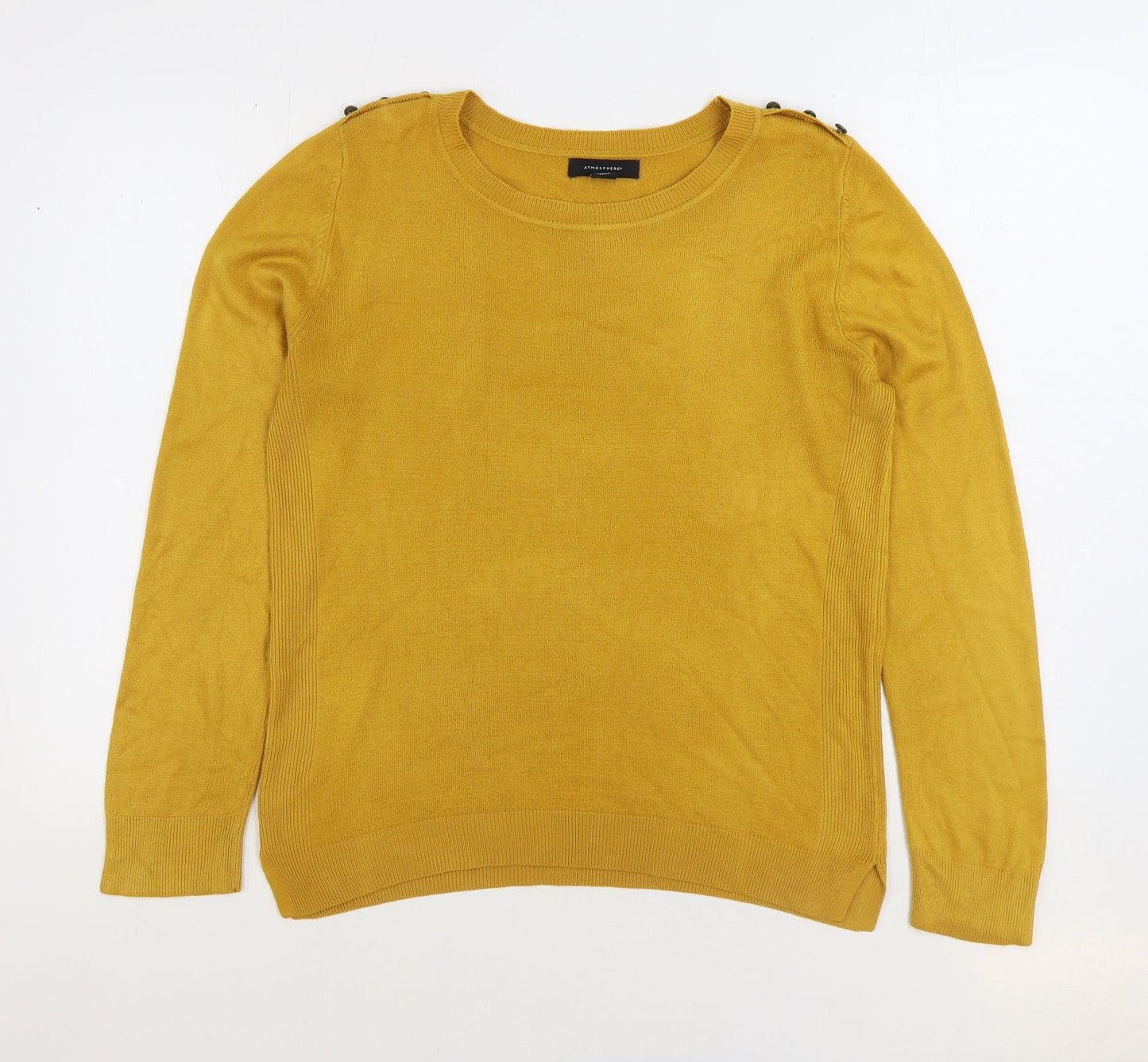 Atmosphere Womens Orange Round Neck Acrylic Pullover Jumper Size 14