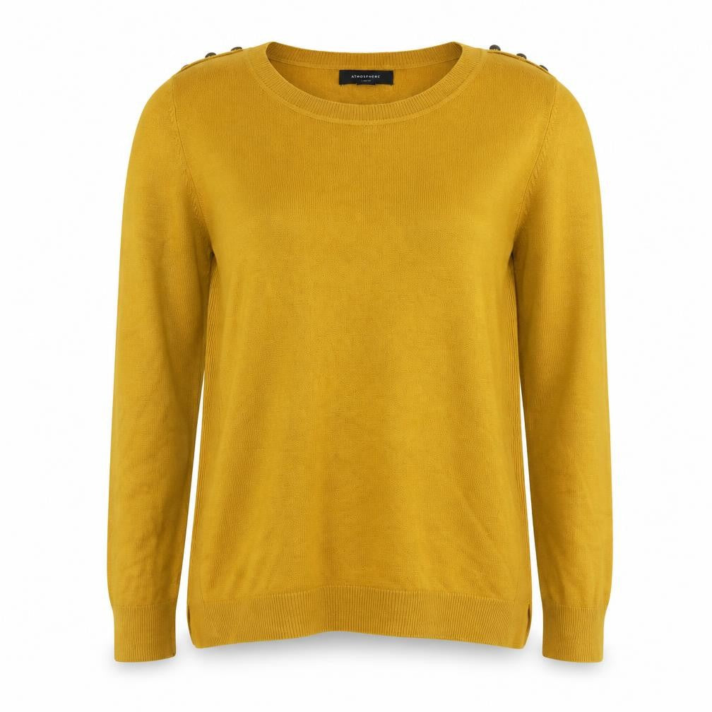 Atmosphere Womens Orange Round Neck Acrylic Pullover Jumper Size 14