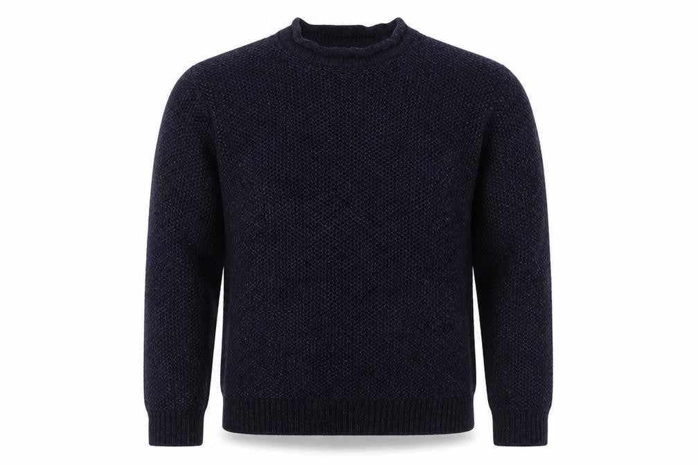 George Mens Blue Round Neck Acrylic Pullover Jumper Size S