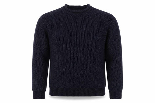 George Mens Blue Round Neck Acrylic Pullover Jumper Size S