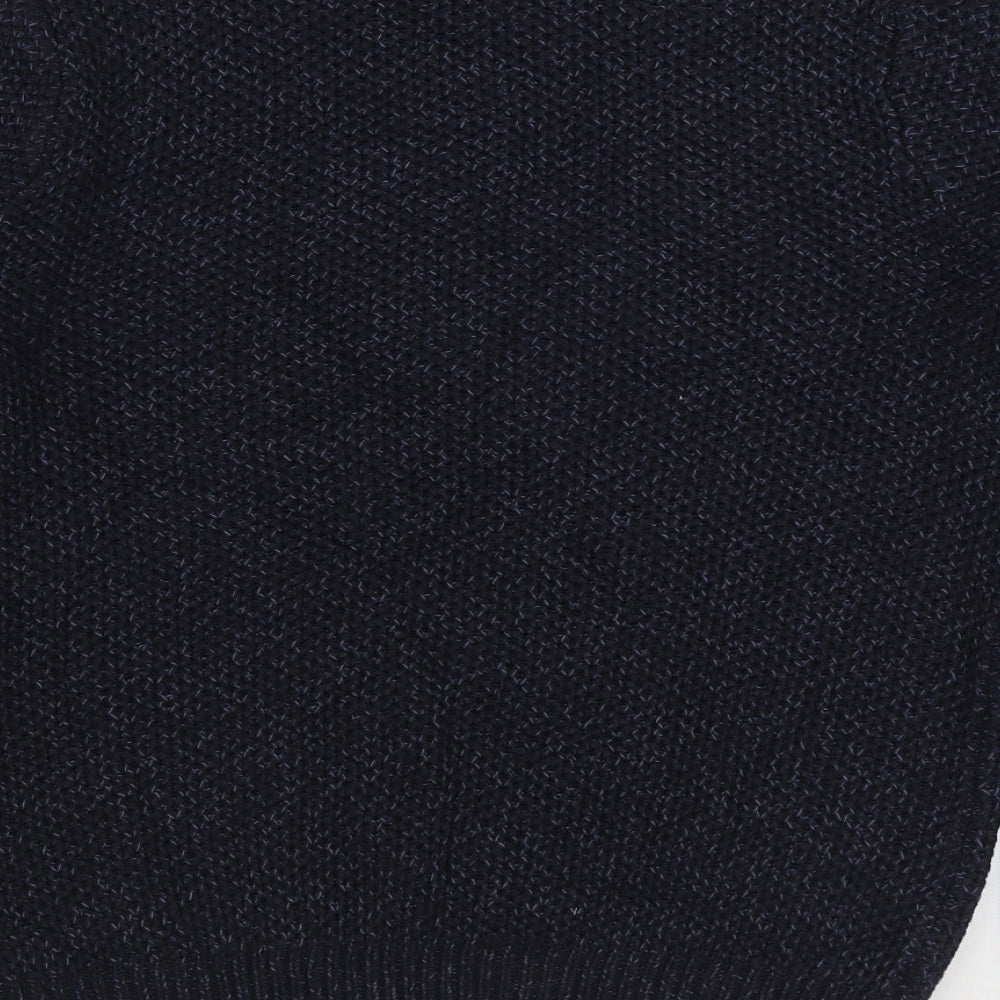 George Mens Blue Round Neck Acrylic Pullover Jumper Size S