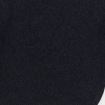 George Mens Blue Round Neck Acrylic Pullover Jumper Size S