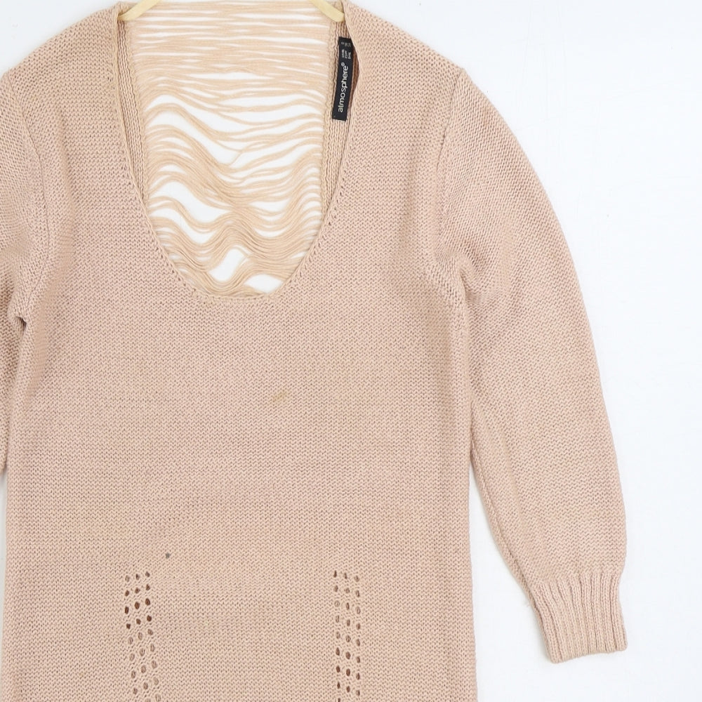 Atmosphere Womens Pink Scoop Neck Acrylic Pullover Jumper Size 8