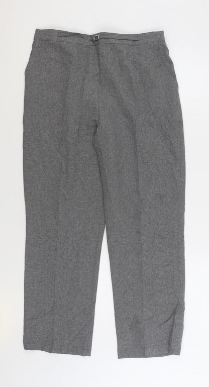 Mia Moda Womens Grey Polyester Trousers Size 18 L27 in Regular