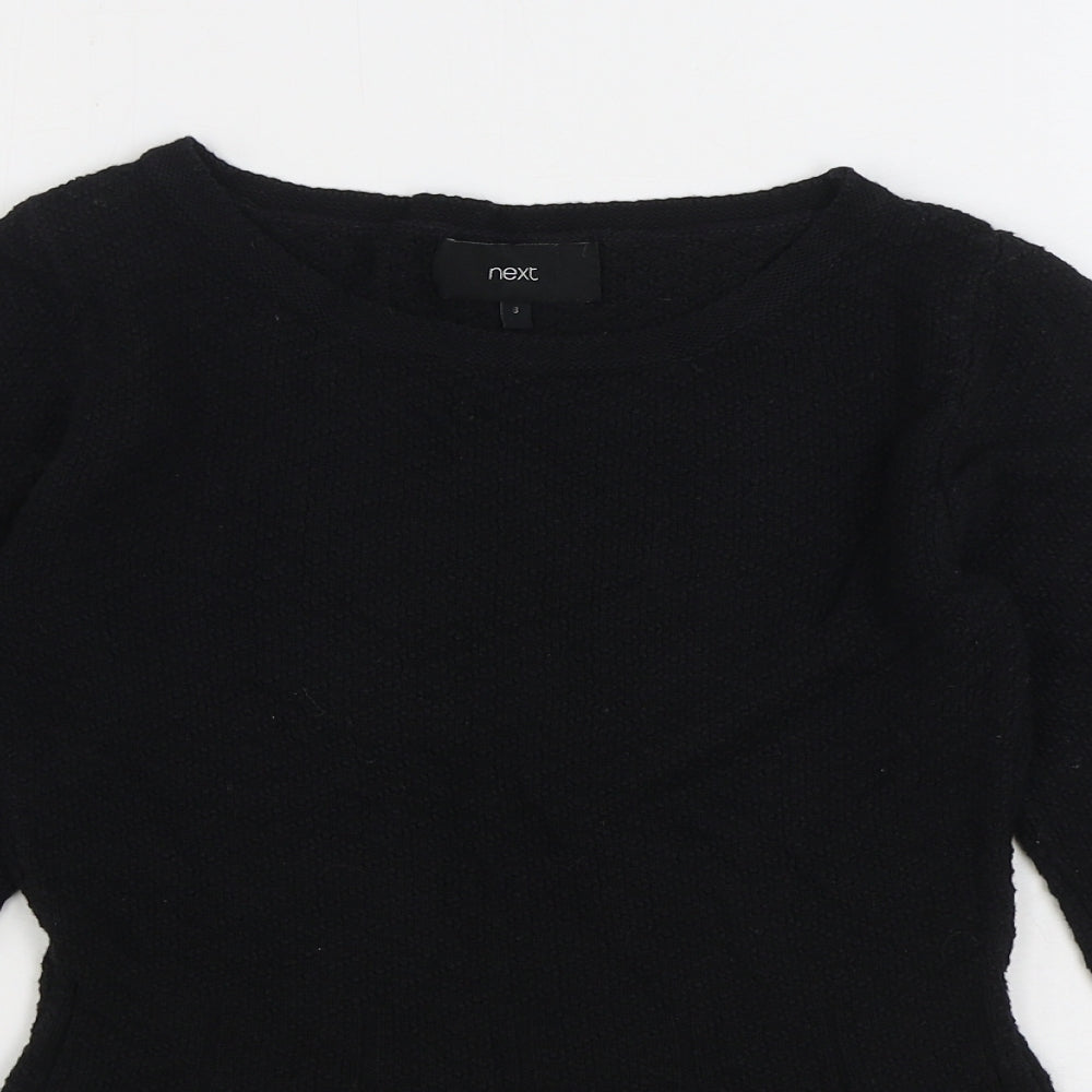 NEXT Womens Black Boat Neck Cotton Pullover Jumper Size 6