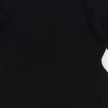Next Womens Black Boat Neck Cotton Pullover Jumper Size 6