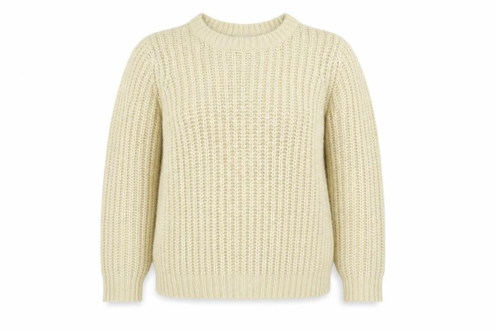 Saint Tropez Womens Ivory Round Neck Acrylic Pullover Jumper Size S