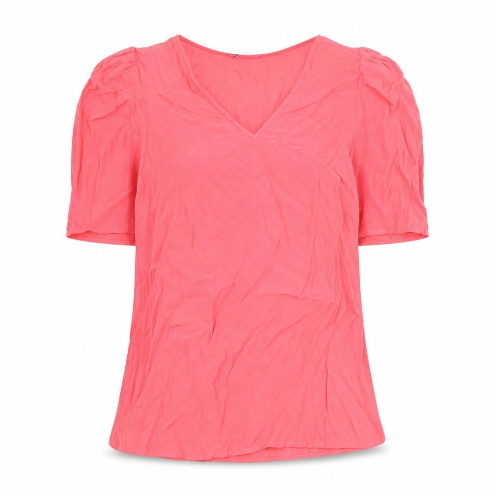 Marks & Spencer Womens Pink Viscose Basic Blouse Size 6 V-Neck