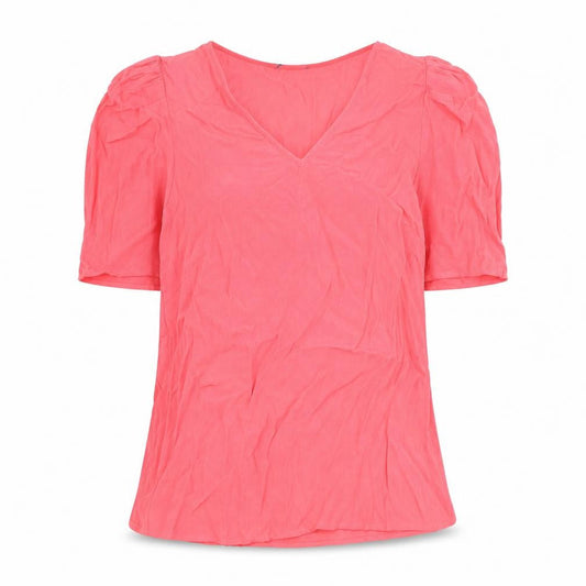 Marks and Spencer Womens Pink Viscose Basic Blouse Size 6 V-Neck
