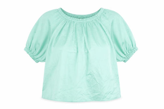 Marks and Spencer Womens Green Polyester Basic Blouse Size 8 Boat Neck