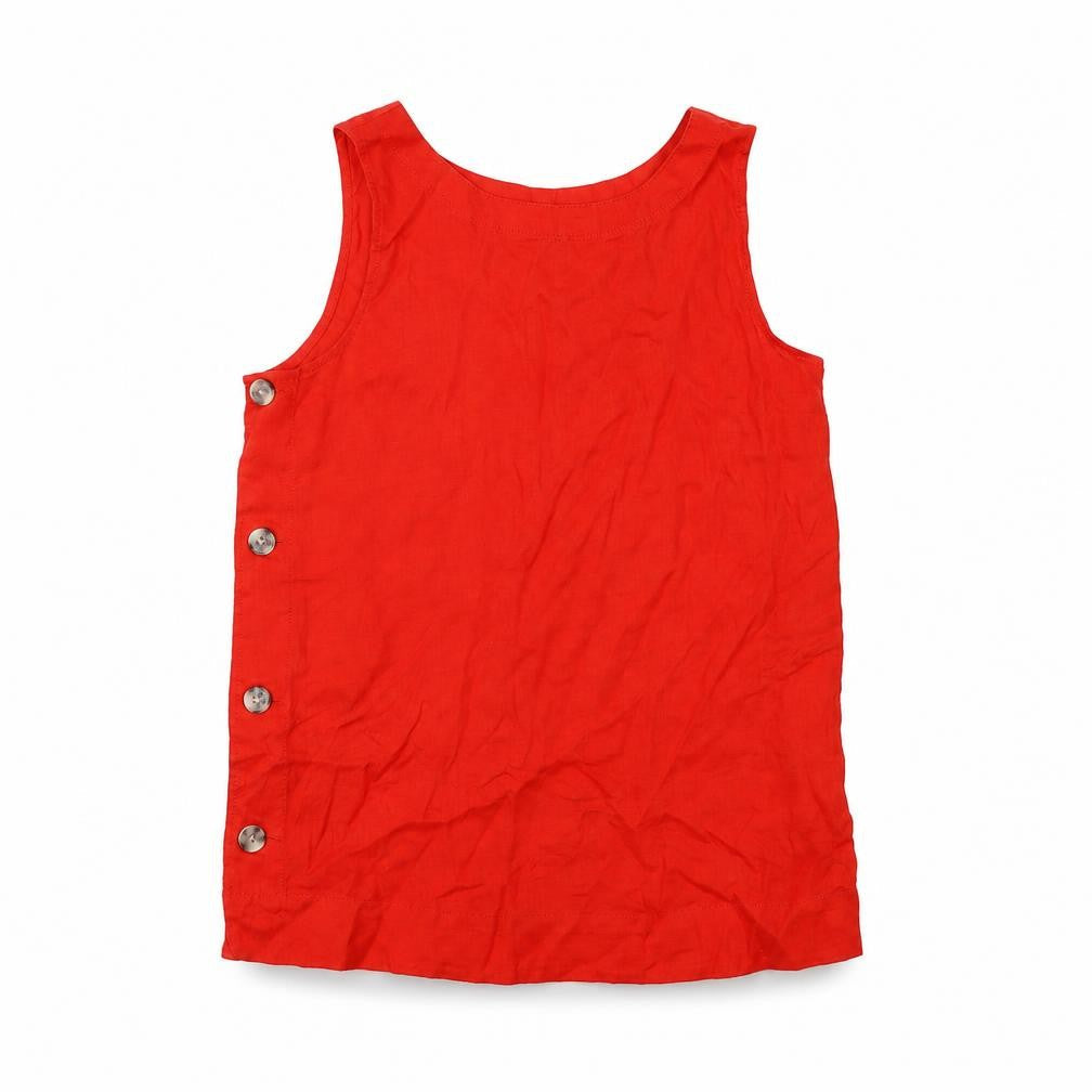 Marks & Spencer Womens Red Flax Basic Tank Size 6 Round Neck