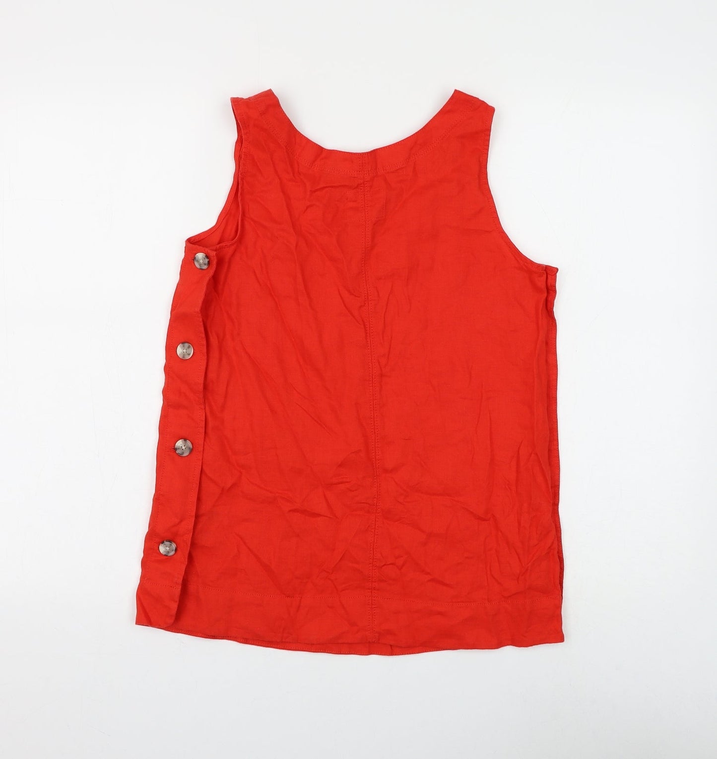 Marks and Spencer Womens Red Flax Basic Tank Size 6 Round Neck