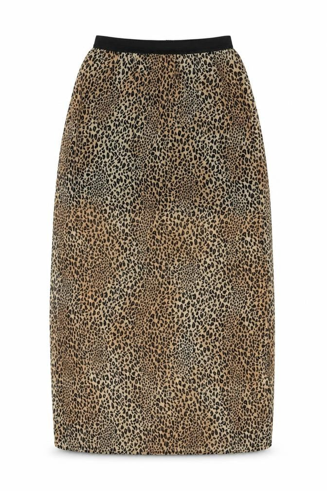 H&M Womens Brown Animal Print Polyester Straight & Pencil Skirt Size 8