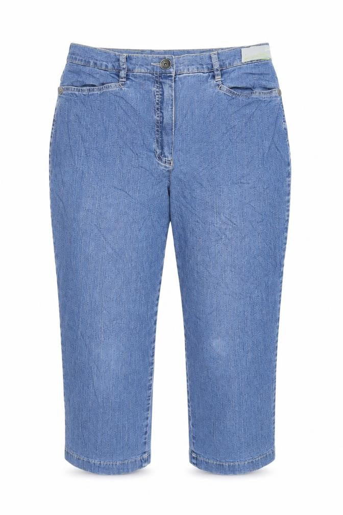GARDEUR Womens Blue Cotton Cropped Jeans Size 30 in L21 in Regular Zip