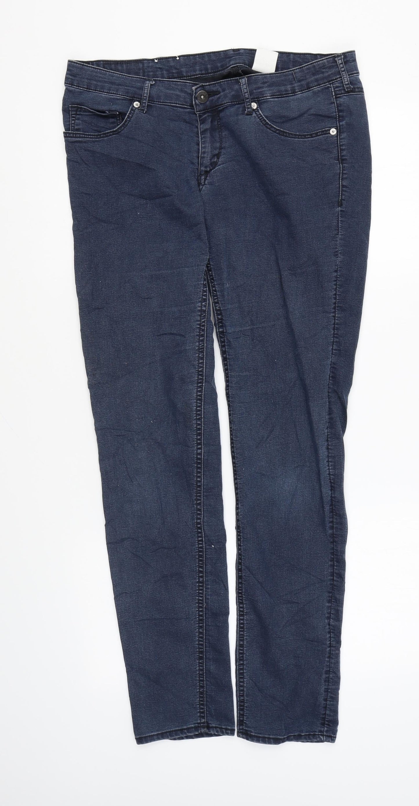 H&M Womens Blue Cotton Skinny Jeans Size 32 in L32 in Regular Zip