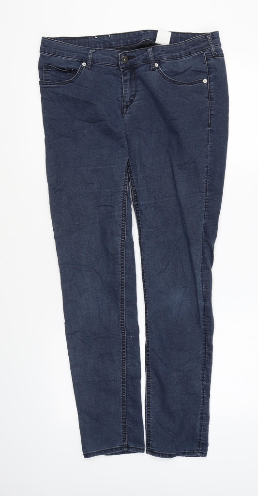 H&M Womens Blue Cotton Skinny Jeans Size 32 in L32 in Regular Zip