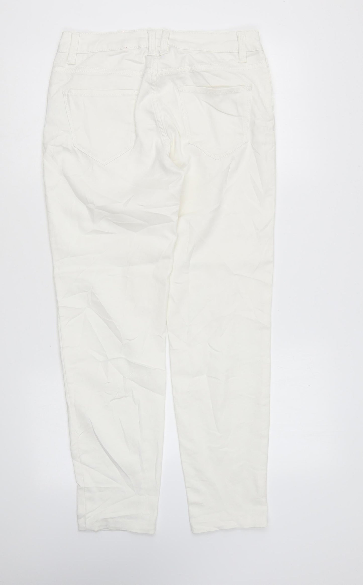 Yes Yes Womens White Cotton Skinny Jeans Size 10 L27 in Regular Zip