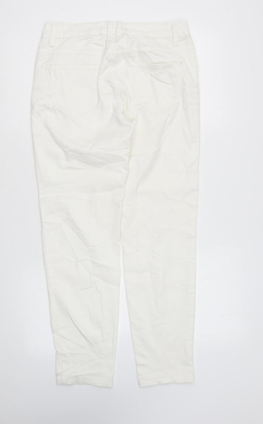 Yes Yes Womens White Cotton Skinny Jeans Size 10 L27 in Regular Zip