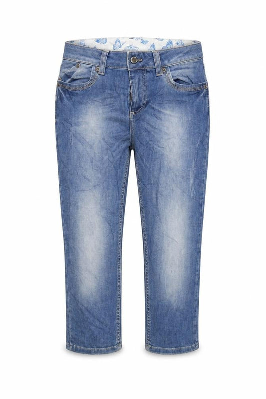 Indigo Womens Blue Cotton Cropped Jeans Size 32 in L21 in Regular Zip