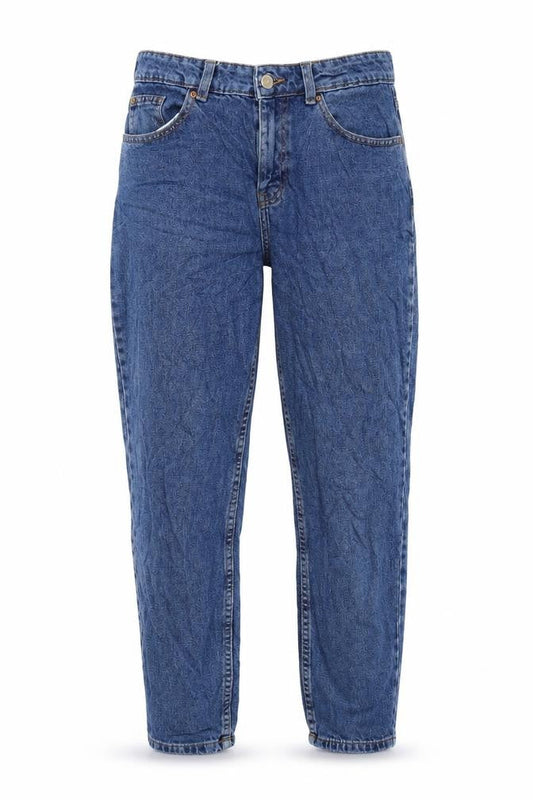 Denim & Co. Womens Blue Cotton Tapered Jeans Size 10 L25 in Regular Zip