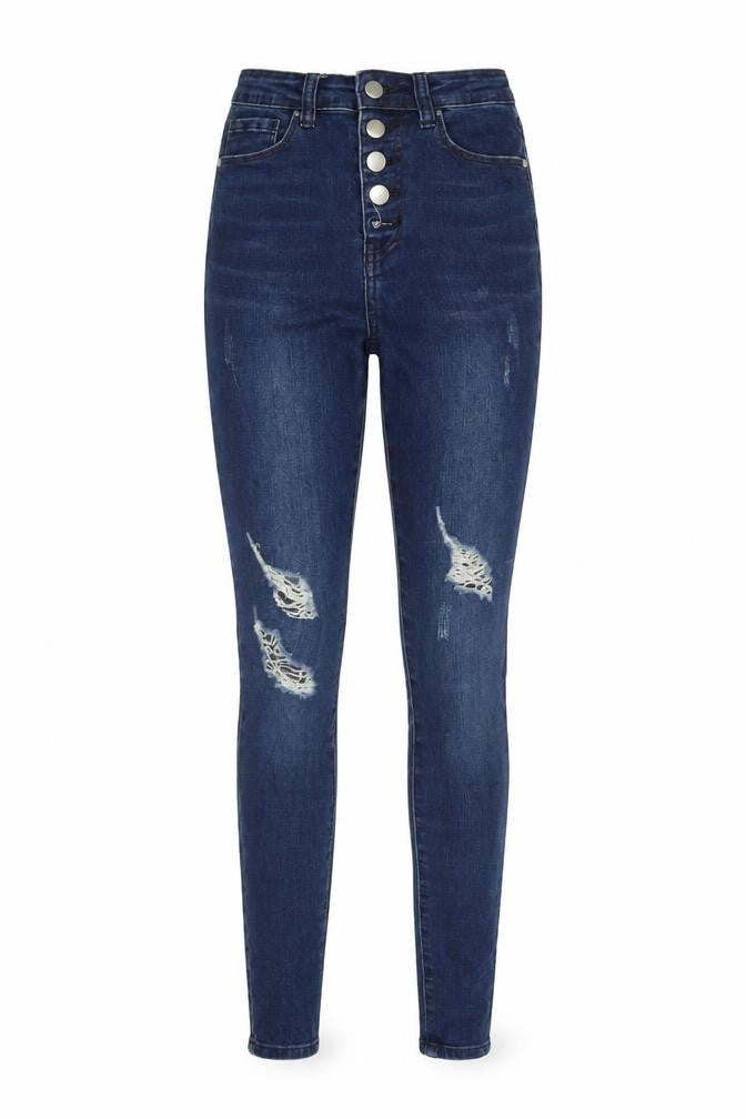 Quiz Womens Blue Cotton Skinny Jeans Size 6 L27 in Regular Zip