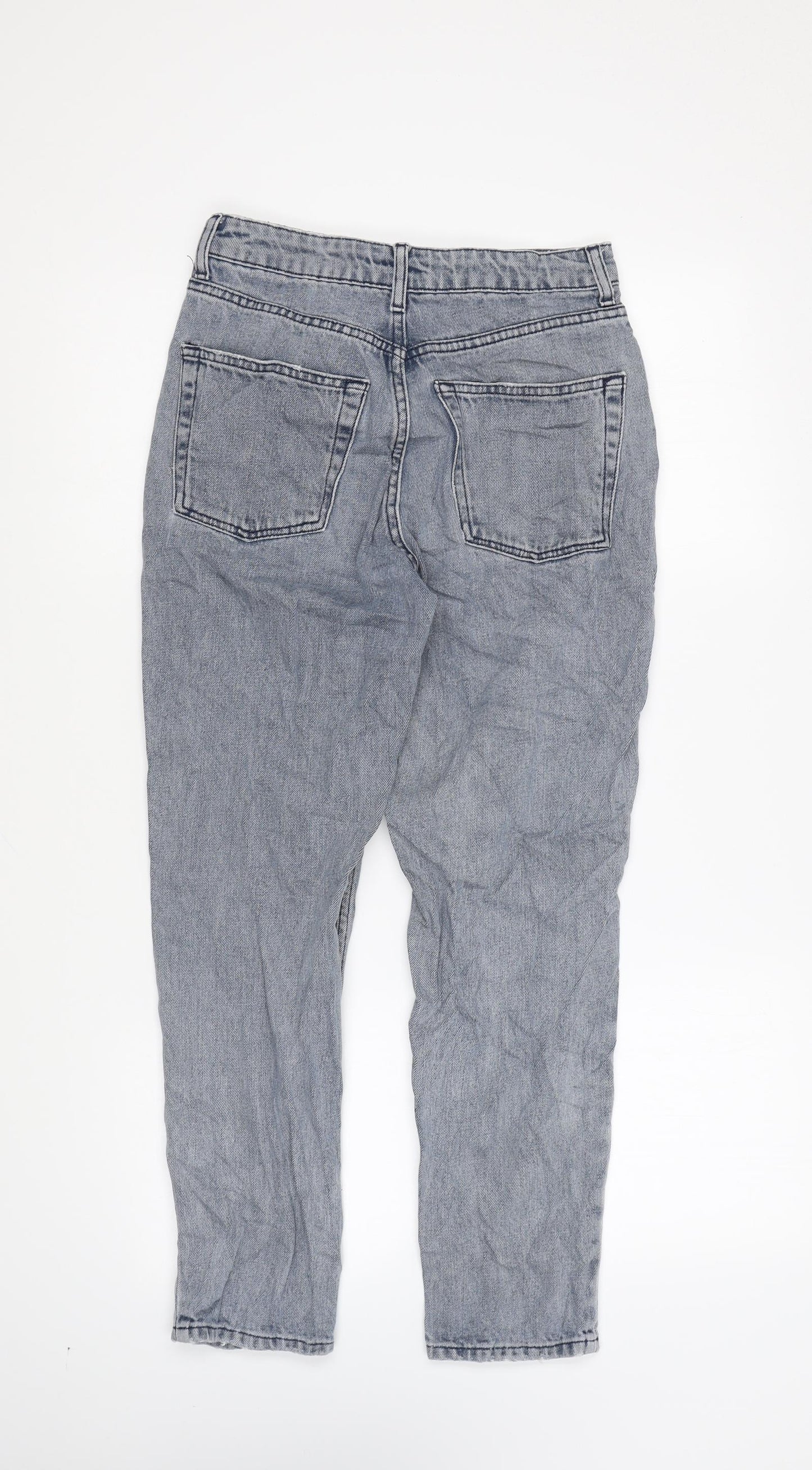 Topshop Womens Blue Cotton Mom Jeans Size 25 in L30 in Regular Zip