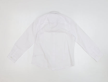F&F Girls White Polyester Basic Button-Up Size 8-9 Years Collared Button - School Wear