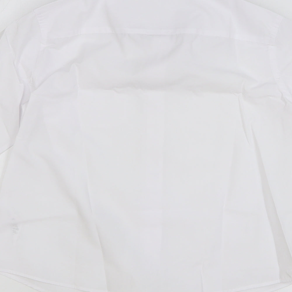 F&F Girls White Polyester Basic Button-Up Size 8-9 Years Collared Button - School Wear