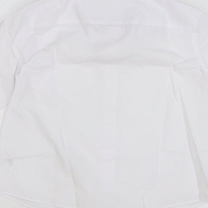 F&F Girls White Polyester Basic Button-Up Size 8-9 Years Collared Button - School Wear