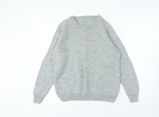 Preworn Womens Grey Crew Neck Acrylic Pullover Jumper Size S