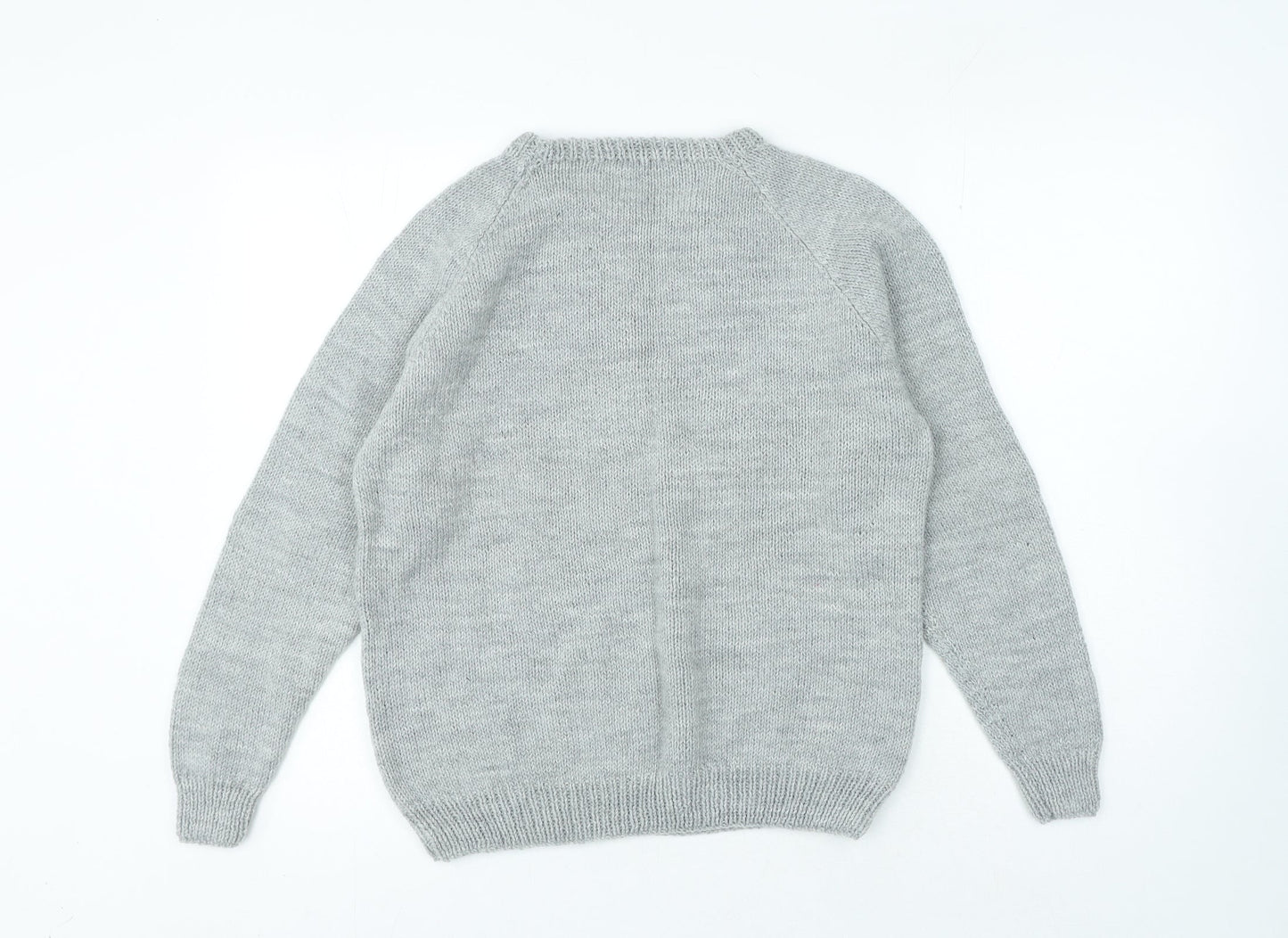 Preworn Womens Grey Crew Neck Acrylic Pullover Jumper Size S