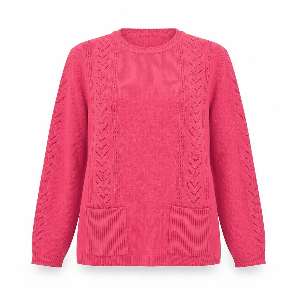 Preworn Womens Pink Crew Neck Acrylic Pullover Jumper Size M